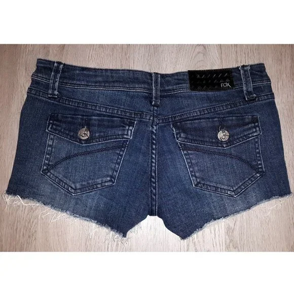 Fox Racing Stealth Short Jean Shorts Size 5/27 Distressed Denim Dark Wash - Picture 2 of 5